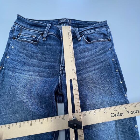 Abercrombie & Fitch Jeans Womens 25 Harper Low Rise Ankle Distressed Studded Den - Picture 7 of 8